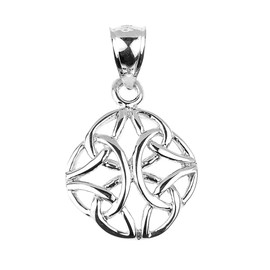 White Gold Celtic Trinity Knot Charm Pendant