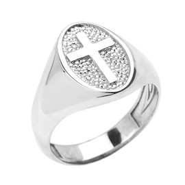 Sterling Silver Christian Religious Cross Unisex Ring