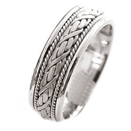 14k White Gold Braided Wedding Band