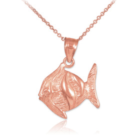 Rose Gold Clown Fish Pendant Necklace