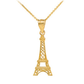 Gold Eiffel Tower Pendant Necklace