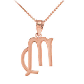 Rose Gold Virgo Zodiac Sign Pendant Necklace