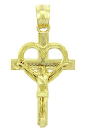 Yellow Gold Crucifix Pendant - The Word Crucifix