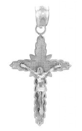 White Gold Crucifix Pendant - The Son Crucifix