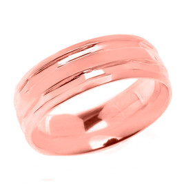 Rose Gold Comfort Fit Modern Wedding Band