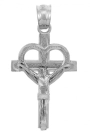White Gold Crucifix Pendant - The Word Crucifix