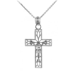 Sterling Silver Crucifix Pendant Necklace - The Trust Crucifix