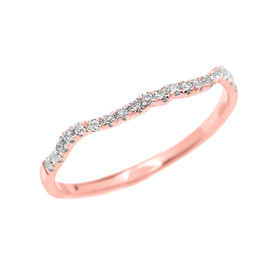 Rose Gold Diamond Dainty Matching Wedding Band