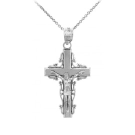 Sterling Silver Crucifix Pendant Necklace- The Triumph Crucifix