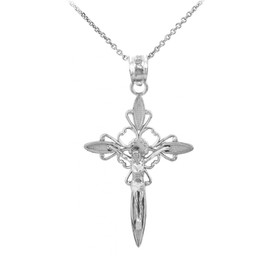 Sterling Silver Crucifix Pendant Necklace- The Sacred Trinity Crucifix