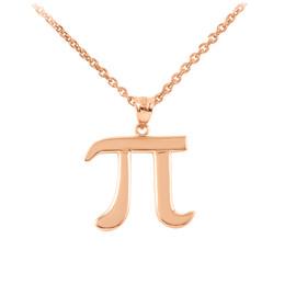 Rose Gold Pi Symbol Math Pendant Necklace