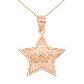 Rose Gold Navy Star Pendant Necklace