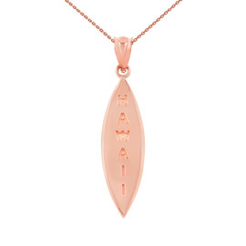 Rose Gold Hawaii Surfboard Pendant Necklace