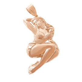 Solid Rose Gold Bikini Pin Up Pendant Necklace