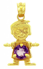 CZ Purple Amethyst February Birthstone Charm