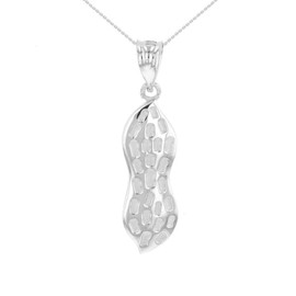 Sterling Silver Peanut Pendant Necklace