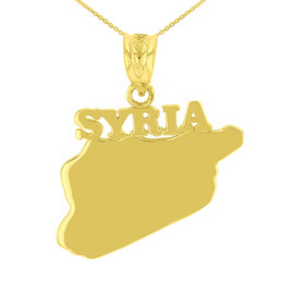 Yellow Gold Syria Country Pendant Necklace