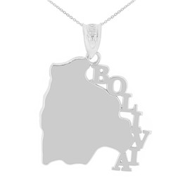 Sterling Silver Bolivia Country Pendant Necklace