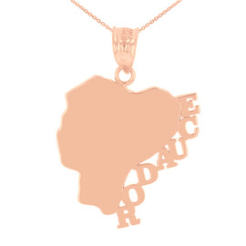 Rose Gold Ecuador Country Pendant Necklace