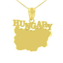 Yellow Gold Hungary Country Pendant Necklace