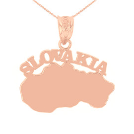 Rose Gold Slovakia Country Pendant Necklace