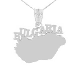 Sterling Silver Bulgaria Country Pendant Necklace