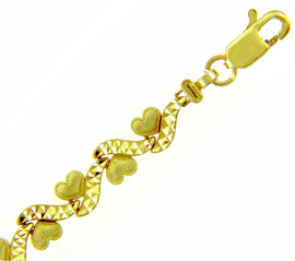 Yellow Gold Bracelet - The Mini Hearts Bracelet