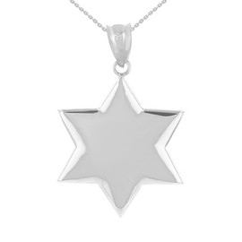 Solid White Gold Star Pendant Necklace