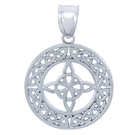 925 Sterling Silver Round Trinity Celtic Pendant