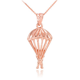 Rose Gold Parachute Skydiving Pendant Necklace