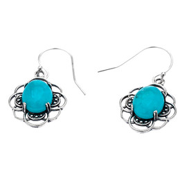 Sterling Silver Oval Amazonite Dangling Earrings