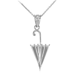 White Gold Retracted Umbrella Pendant Necklace