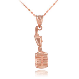 Rose Gold Studio Mic Microphone Charm Necklace