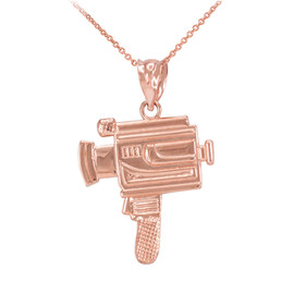 Rose Gold Vintage Nostalgic Video Home Recorder Pendant