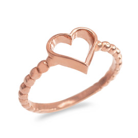 Rose Gold Classic Open Heart Ring