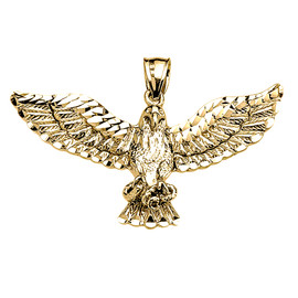 Yellow Gold American Bald Eagle Pendant