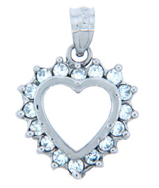 Love and Heart Pendants - Elegant Heart Pendant in 10K Gold with Cubic Zirconias