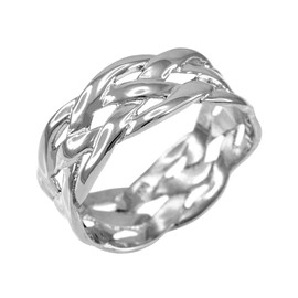 Sterling Silver Celtic Weave Wedding Band