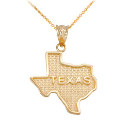 Yellow Gold Texas State Map Pendant