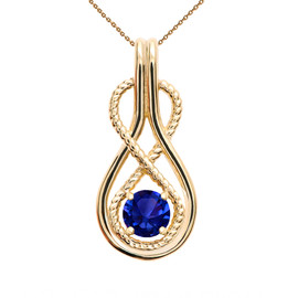 Infinity Rope February Birthstone Amethyst Yellow Gold Pendant