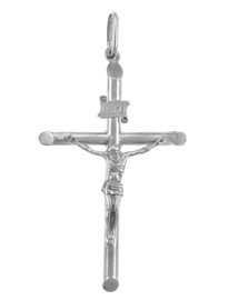 White Gold Crosses and Crucifixes - Gold Crucifix Pendant, Medium Size