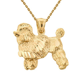 Yellow Gold Diamond Cut Poodle Pendant