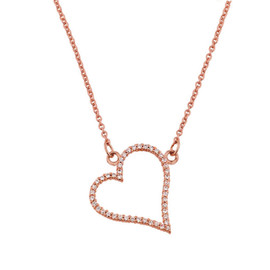 14K Rose Gold Heart Necklace