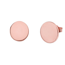 Solid Rose Gold Simple Round Earrings