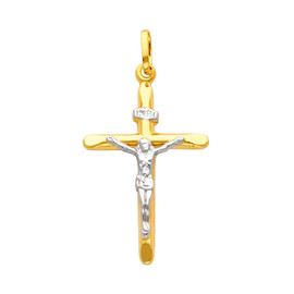 14K  Gold Two-Tone Exquisite Crucifix