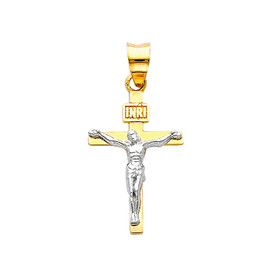 14K Two-Tone Gold Classic Crucifix