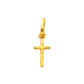 14K Gold Pious Crucifix pendant