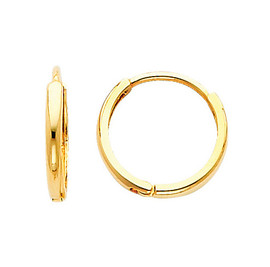 Classic  Yellow Gold  Round Huggies Earrings