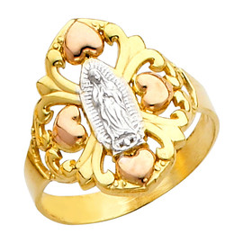 Tri-Color "Our Lady of Guadalupe/Nuestra Señora de Guadalupe" Ring