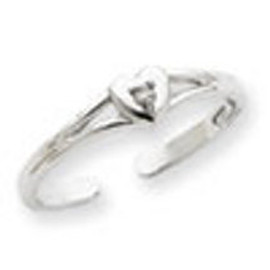 White Gold .01ct Diamond Heart Toe Ring